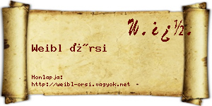 Weibl Örsi névjegykártya